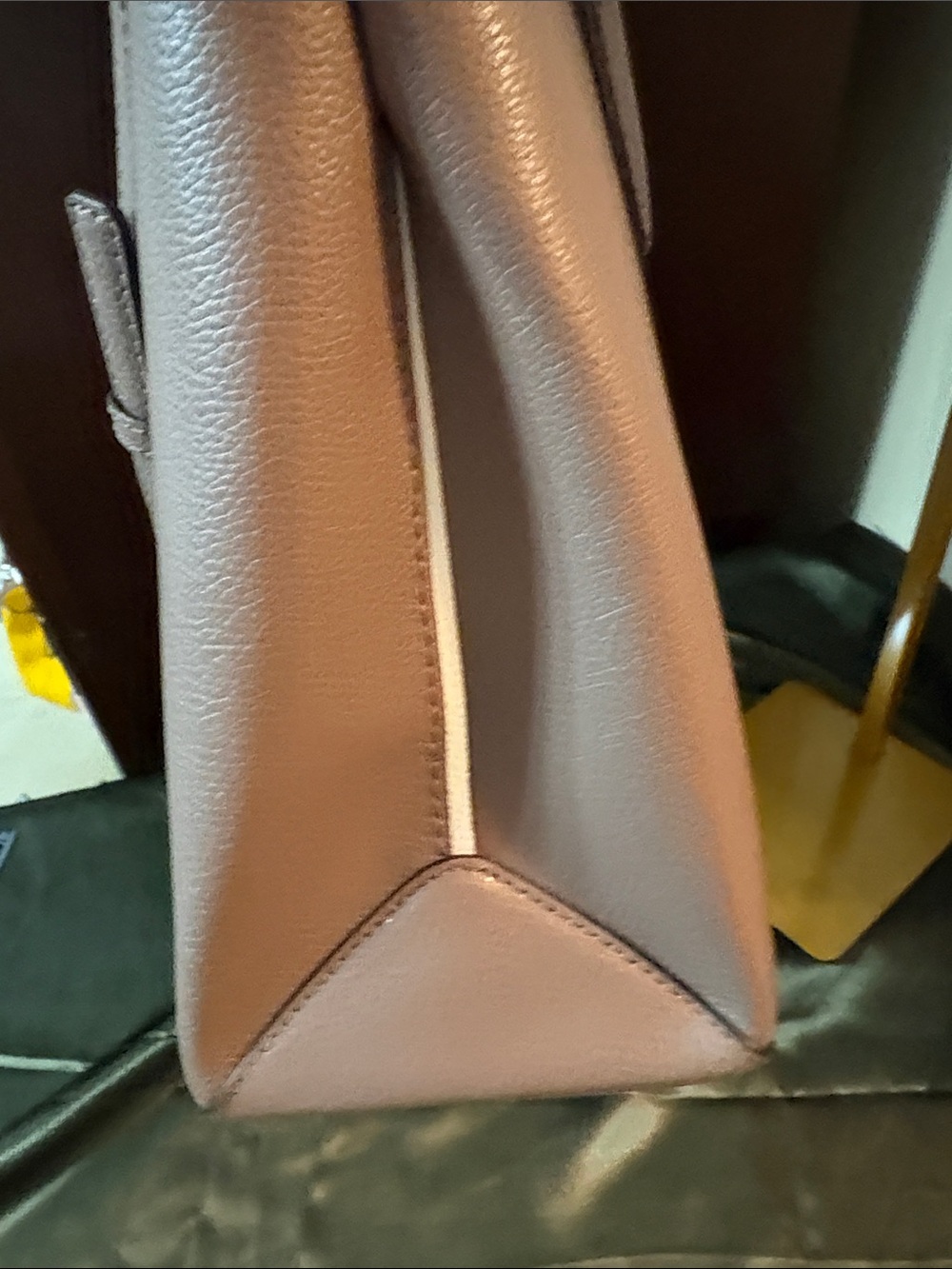 Eva Kaye Spade Zip Satchel Dusty Rose Brown Leather Satchel - Picture 6 of 16